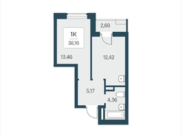 Продается 1-комнатная квартира ЖК Расцветай в Солнечном, дом 2, 38.1  м&sup2;, 5950000 рублей