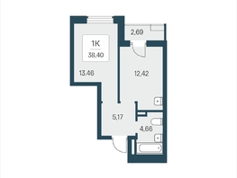 Продается 1-комнатная квартира ЖК Расцветай в Солнечном, дом 2, 38.4  м&sup2;, 5850000 рублей