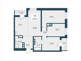 Продается 4-комнатная квартира ЖК Расцветай в Солнечном, дом 2, 100.54  м&sup2;, 12500000 рублей