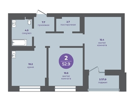 Продается 2-комнатная квартира ЖК Прогресс-квартал Перемены, дом 4, 52.9  м&sup2;, 8464000 рублей