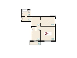Продается 2-комнатная квартира ЖК Лесной массив, дом 1 строение 2, 60.2  м&sup2;, 10250000 рублей