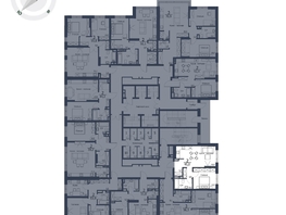 Продается 2-комнатная квартира ЖК Чижи, 1 очередь (корпус 1,2), 45  м&sup2;, 8775000 рублей