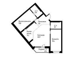 Продается 3-комнатная квартира ЖК Ранвэй, 95.2  м&sup2;, 16938555 рублей