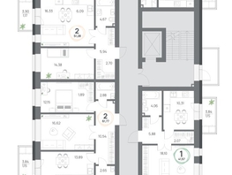 Продается 2-комнатная квартира ЖК Юдинский, дом 1.1, 56.45  м&sup2;, 9348120 рублей