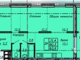 Продается 3-комнатная квартира Павловский тракт, 63.9 м², 3500000 рублей