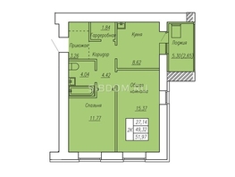 2-комнатная квартира, 52 м², 8/17 этаж