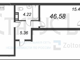 2-комнатная квартира, 48.44 м², 15/17 этаж
