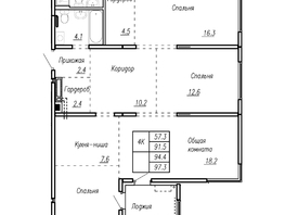 Продается 4-комнатная квартира ЖК Дом культуры, корпус 1, 94.4  м², 9912000 рублей