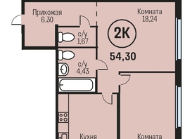 Продается 2-комнатная квартира ЖК Адалин на Южном, дом 15 корпус 1, 54.3  м², 5592900 рублей