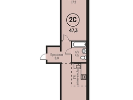 Продается 2-комнатная квартира ЖК Адалин на Семенова, дом 27 корпус 3, 47.3  м²