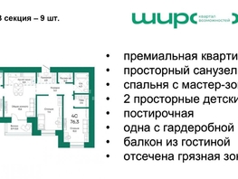 Продается 4-комнатная квартира ЖК Широта, корпус 1, 76.3  м², 9964780 рублей