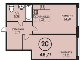 Продается 2-комнатная квартира ЖК Адалин на Южном, дом 15 корпус 1, 48.77  м², 5220000 рублей