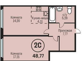 Продается 2-комнатная квартира ЖК Адалин на Южном, дом 15 корпус 1, 48.77 м², 5630000 рублей