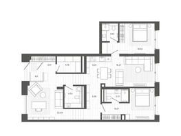 Продается 4-комнатная квартира ЖК Меланж, 109.39  м², 21033000 рублей