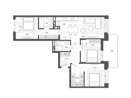 Продается 4-комнатная квартира ЖК Меланж, 90.94  м², 14662000 рублей