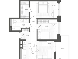 Продается 2-комнатная квартира ЖК Меланж, 66.24 м², 10928000 рублей