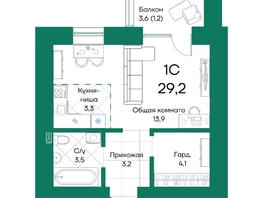 Продается Студия ЖК Широта, корпус 1, 29.2  м², 5124600 рублей