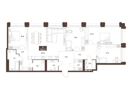Продается 4-комнатная квартира ЖК Сахаров Парк, 168.4  м², 52355560 рублей