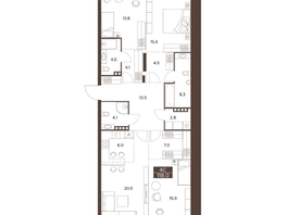 Продается 4-комнатная квартира ЖК Сахаров Парк, 118.2  м², 33958860 рублей