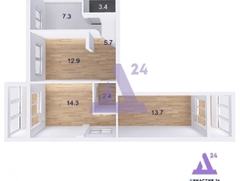 Продается 3-комнатная квартира Шукшина ул, 60 м², 5600000 рублей