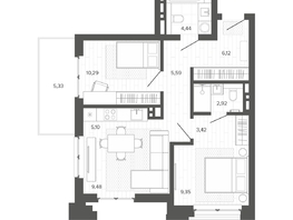 Продается 2-комнатная квартира ЖК Меланж, 70.2  м&sup2;, 10272000 рублей