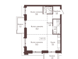 Продается 3-комнатная квартира ЖК Империал, 66.9  м&sup2;, 12108900 рублей
