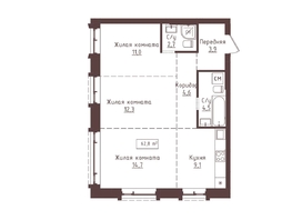 Продается 3-комнатная квартира ЖК Империал, 62.8  м&sup2;, 10110800 рублей