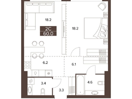 Продается 2-комнатная квартира ЖК Сахаров Парк, 60  м&sup2;, 23573880 рублей