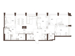 Продается 4-комнатная квартира ЖК Сахаров Парк, 168.1  м&sup2;, 69685182 рублей