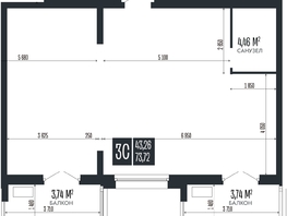 Продается 3-комнатная квартира ЖК Опера Резиденс, 73.72  м&sup2;, 20567880 рублей