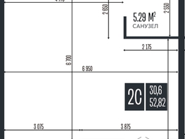 Продается 2-комнатная квартира ЖК Опера Резиденс, 52.82  м&sup2;, 13838840 рублей