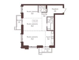 Продается 3-комнатная квартира ЖК Империал, 69.4  м&sup2;, 13324800 рублей