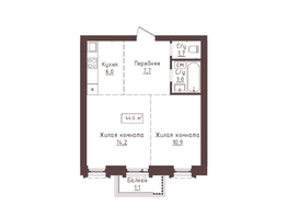 Продается 2-комнатная квартира ЖК Империал, 44.6  м&sup2;, 8474000 рублей