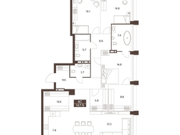 Продается 4-комнатная квартира ЖК Сахаров Парк, 147.5  м&sup2;, 67411976 рублей