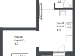 Продается 1-комнатная квартира ЖК Подсолнухи, 30.1  м&sup2;, 4755800 рублей