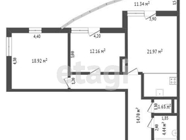 2-комнатная квартира, 77.2 м², 16/18 этаж