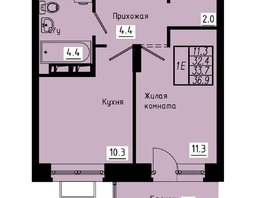 Продается 1-комнатная квартира ЖК Зеленые кварталы, 3 оч, корпус 4, 33.7  м², 4886500 рублей
