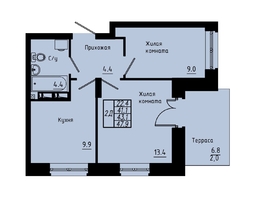 Продается 2-комнатная квартира ЖК Зеленые кварталы, 4 очередь, 43.1  м&sup2;, 6421900 рублей