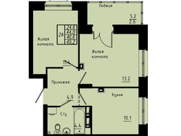 Продается 2-комнатная квартира ЖК Зеленые кварталы, 4 очередь, 46.6  м&sup2;, 7223000 рублей