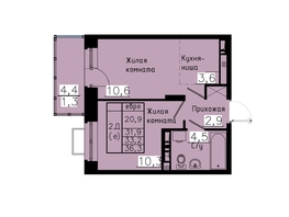Продается 1-комнатная квартира ЖК Зеленые кварталы, 4 очередь, 33.3  м&sup2;, 5394600 рублей