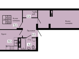 Продается 2-комнатная квартира ЖК Зеленые кварталы, 3 оч, корпус 4, 55.7  м&sup2;, 8355000 рублей