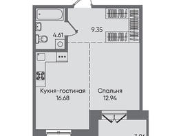 Продается 1-комнатная квартира НОВЫЕ ГОРИЗОНТЫ НА ПУШКИНА, д.3, 47.44 м², 4791440 рублей