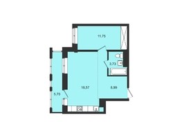 Продается 1-комнатная квартира ЖК Новые кварталы, дом 1, 48.74  м², 4096800 рублей