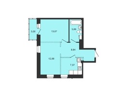 Продается 2-комнатная квартира ЖК Новые кварталы, дом 2, 50.82  м², 5418600 рублей