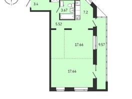 Продается 2-комнатная квартира ЖК Суворов, 64.68  м², 8649500 рублей