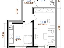 Продается 1-комнатная квартира ЖК Первый Ленинский квартал, дом 1, 37.1  м², 4433450 рублей