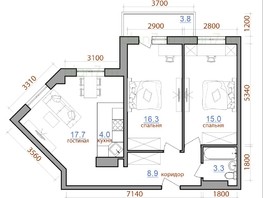 Продается 3-комнатная квартира ЖК Первый Ленинский квартал, дом 2, 69  м², 7348500 рублей