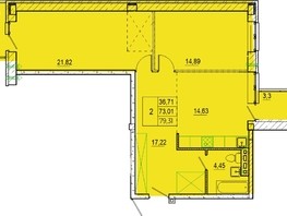 Продается 2-комнатная квартира ЖК Лето, дом 2, 79.31  м², 8565480 рублей