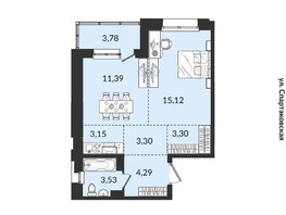 Продается 2-комнатная квартира ЖК Источник, дом 2, 47.86  м², 7471418 рублей