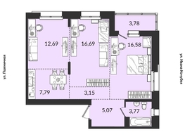 Продается 3-комнатная квартира ЖК Источник, дом 3, 69.52 м², 8922127 рублей